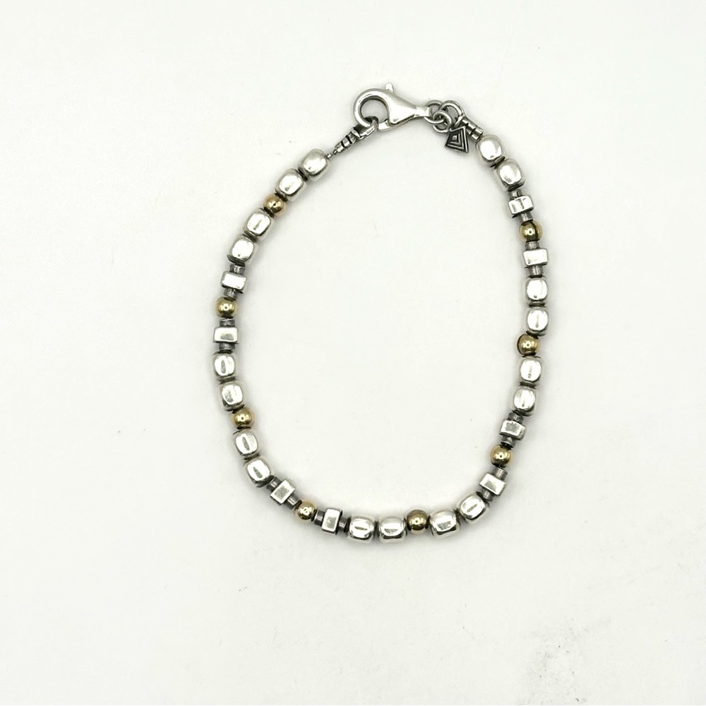 Silpada Vintage B1213 Sterling Silver & 14 Kt Gold Filled Bead Bracelet